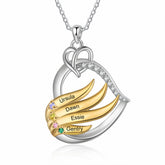 Custom Names & Birthstones Heart Necklace