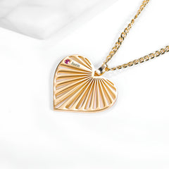 Custom Heart Necklace for Mom with Birthstones