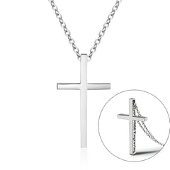 Engraved Cross Necklace - Unisex