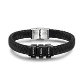 Dad Black Bracelet with Charms
