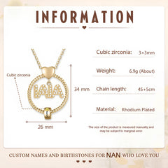 Custom Birthstone Necklace for Mom or Grandma