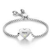 Heart Name & Birthstone Bracelet