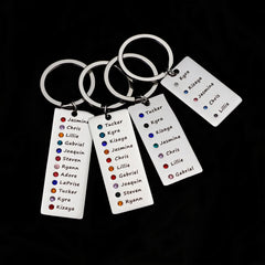 Family Birthstone Keychain