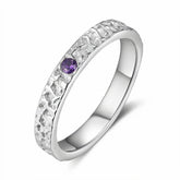 Hammered Birthstone Ring