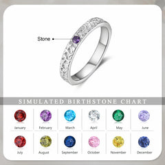 Hammered Birthstone Ring