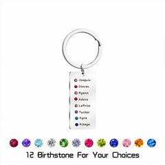 Family Birthstone Keychain