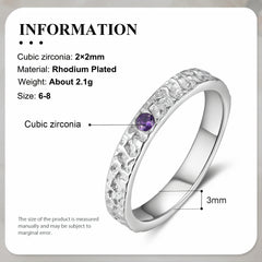 Hammered Birthstone Ring