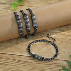 Vintage Black Steel Men’s Name Bracelet