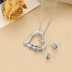 Birthstone Heart Necklace for Mom