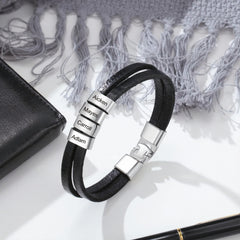 Leather Charm Bracelets Black / Brown