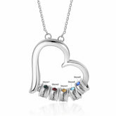 Birthstone Heart Necklace for Mom