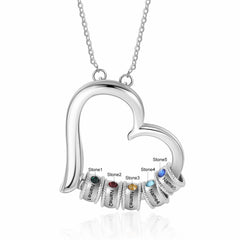 Birthstone Heart Necklace for Mom