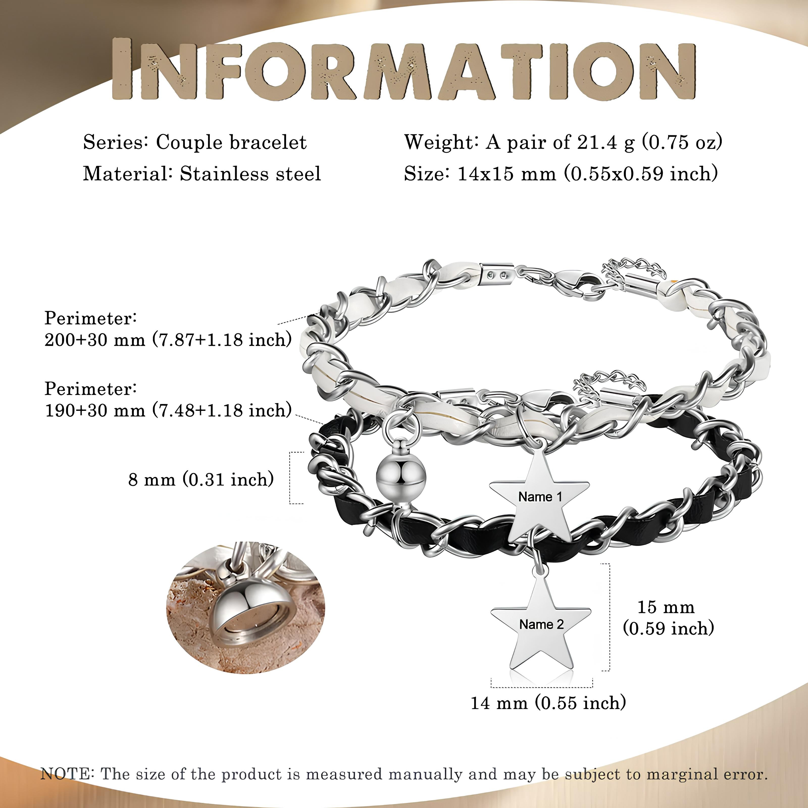 Couple Star Name Bracelet – Personalized Matching Set