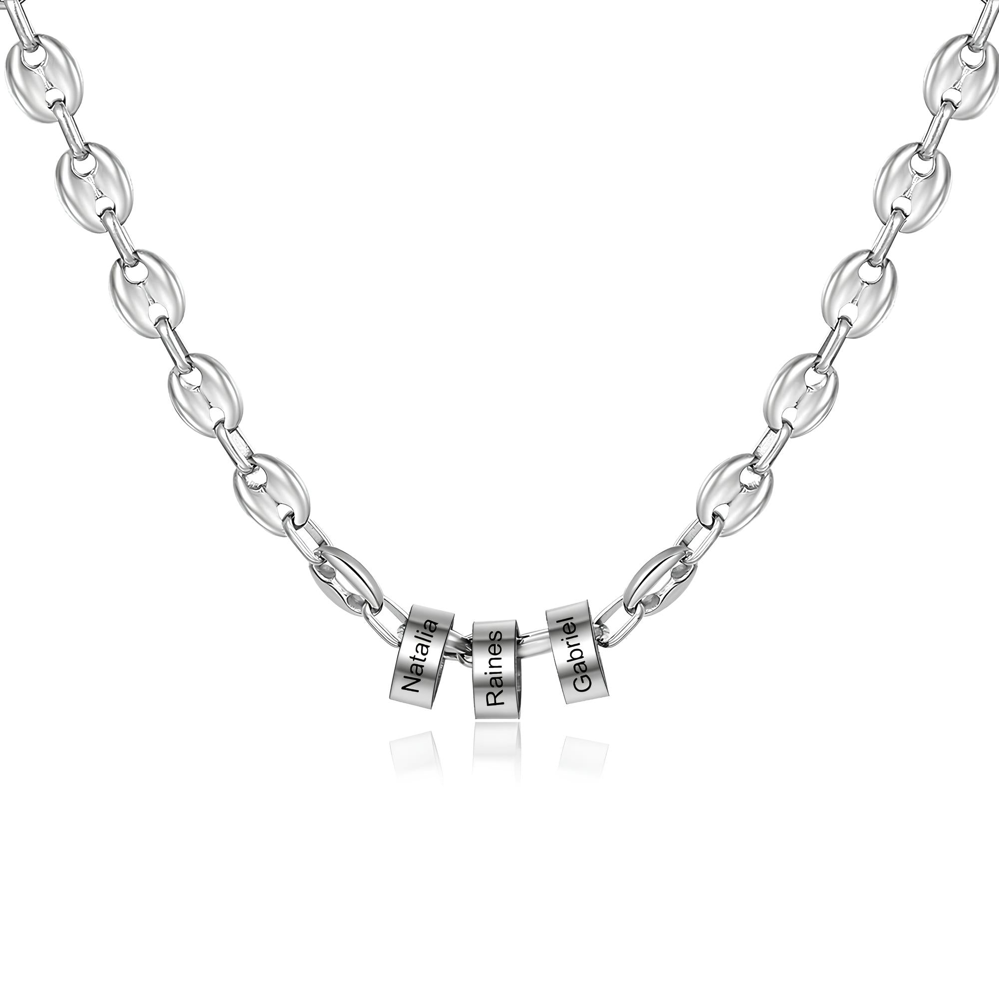 Custom Name Bead Necklace for Men