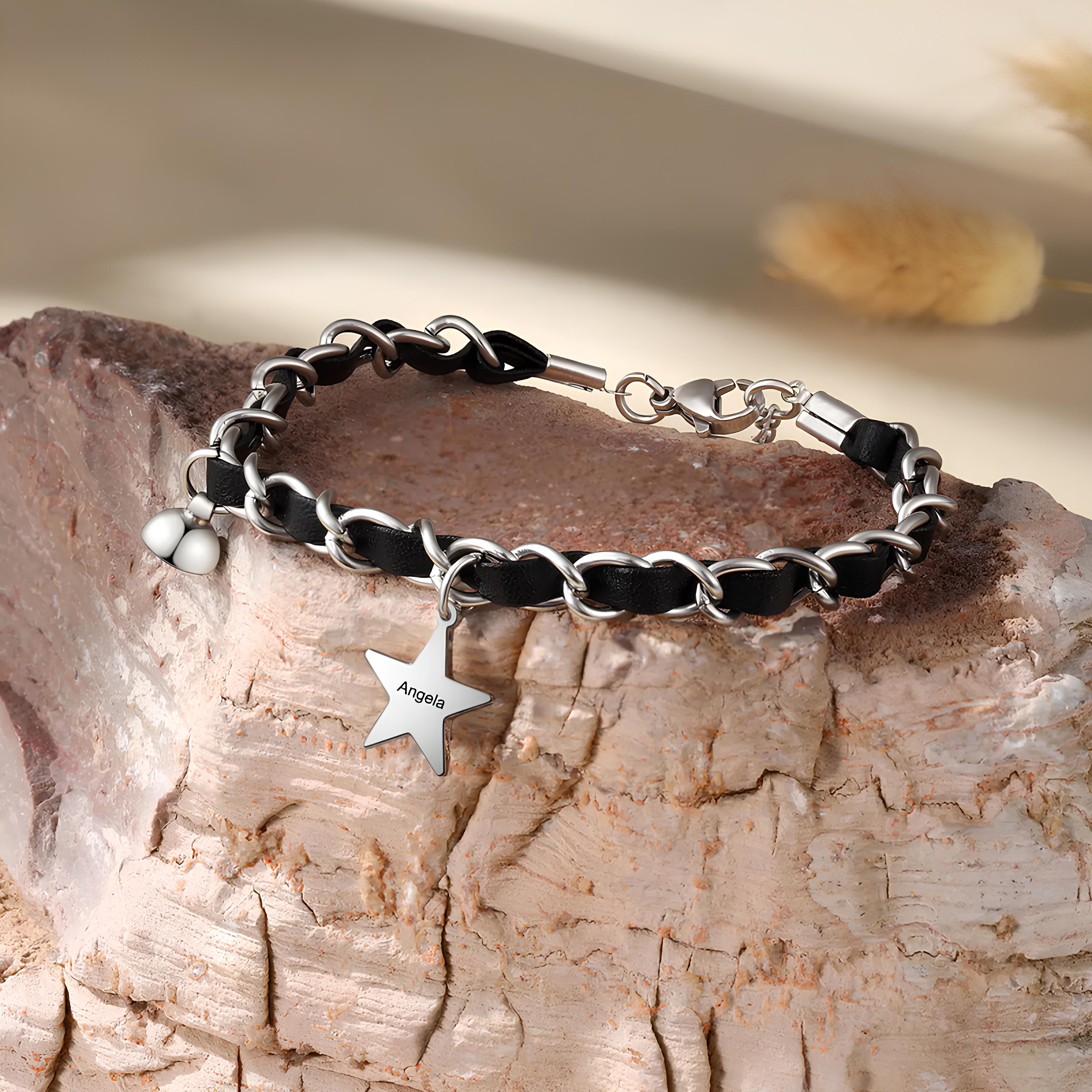 Couple Star Name Bracelet – Personalized Matching Set