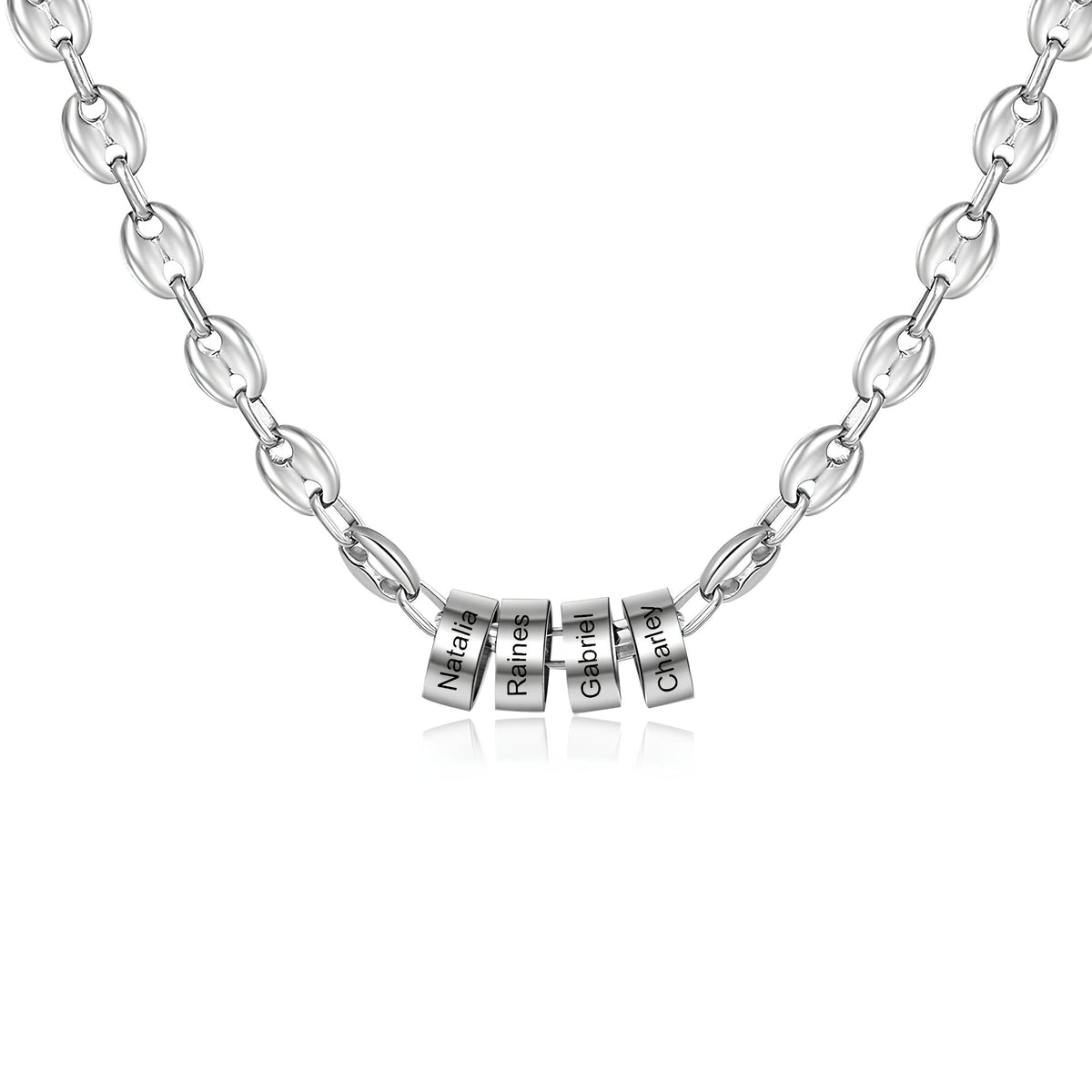 Custom Name Bead Necklace for Men