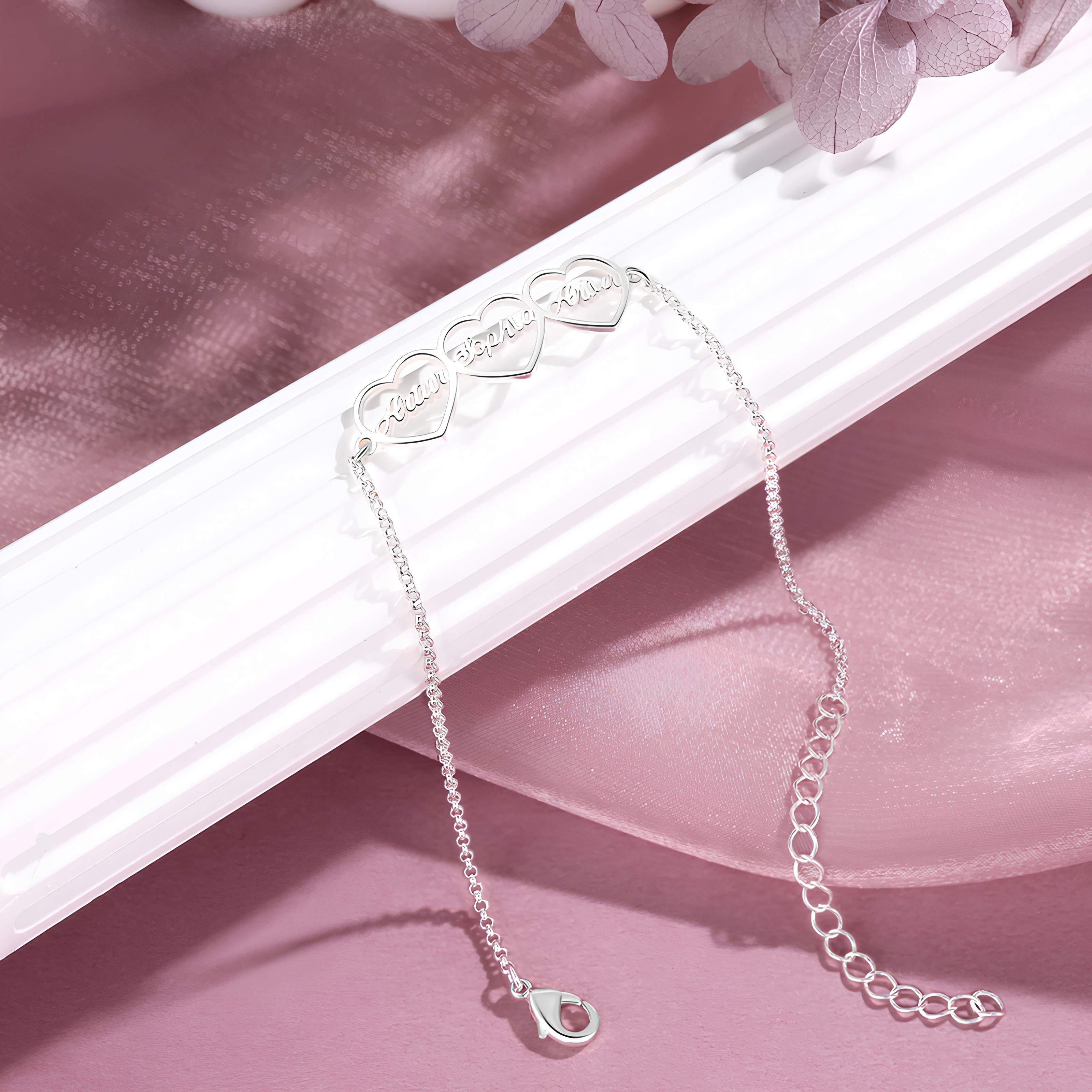 Custom Heart Name Bracelet
