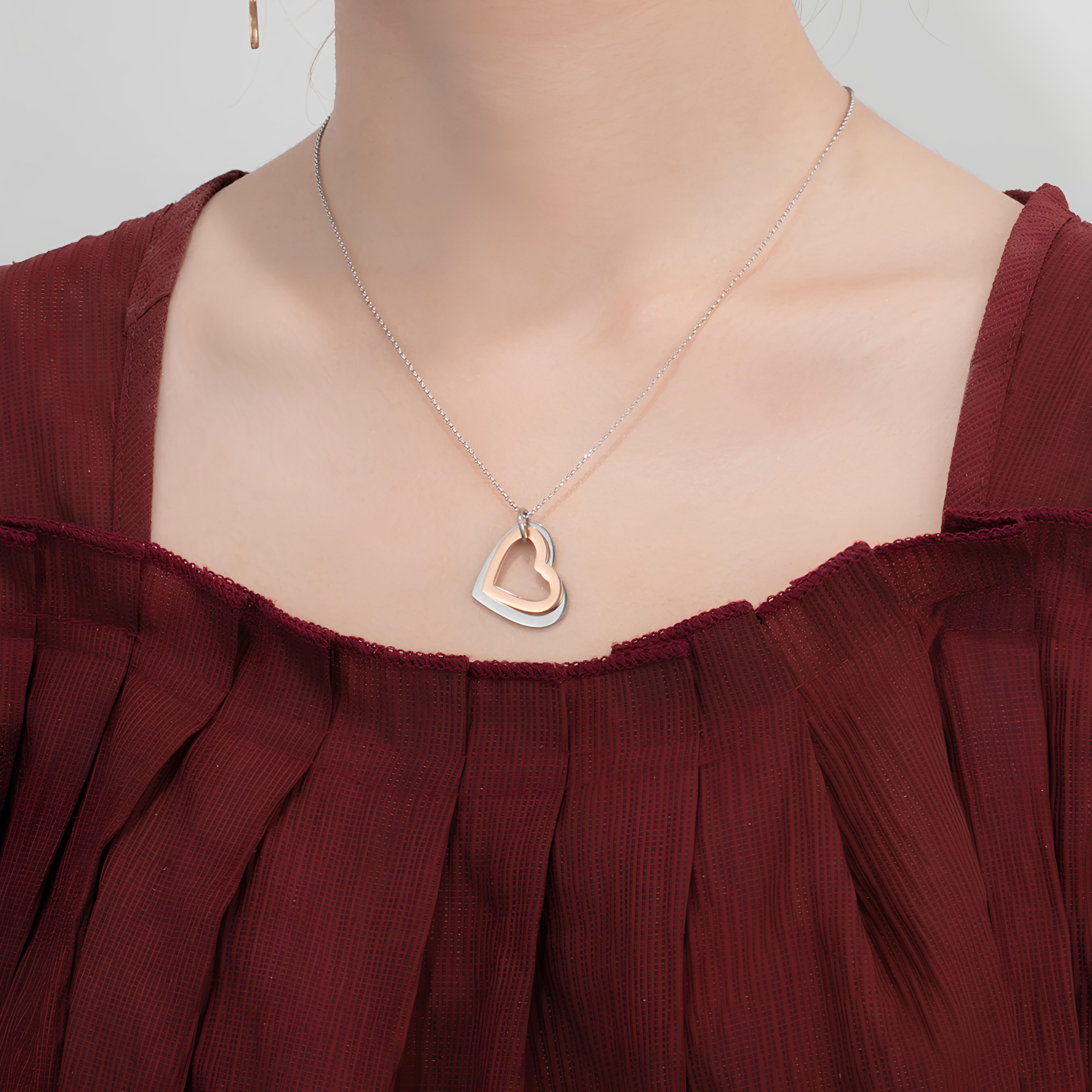 Custom Double Heart Name Necklace