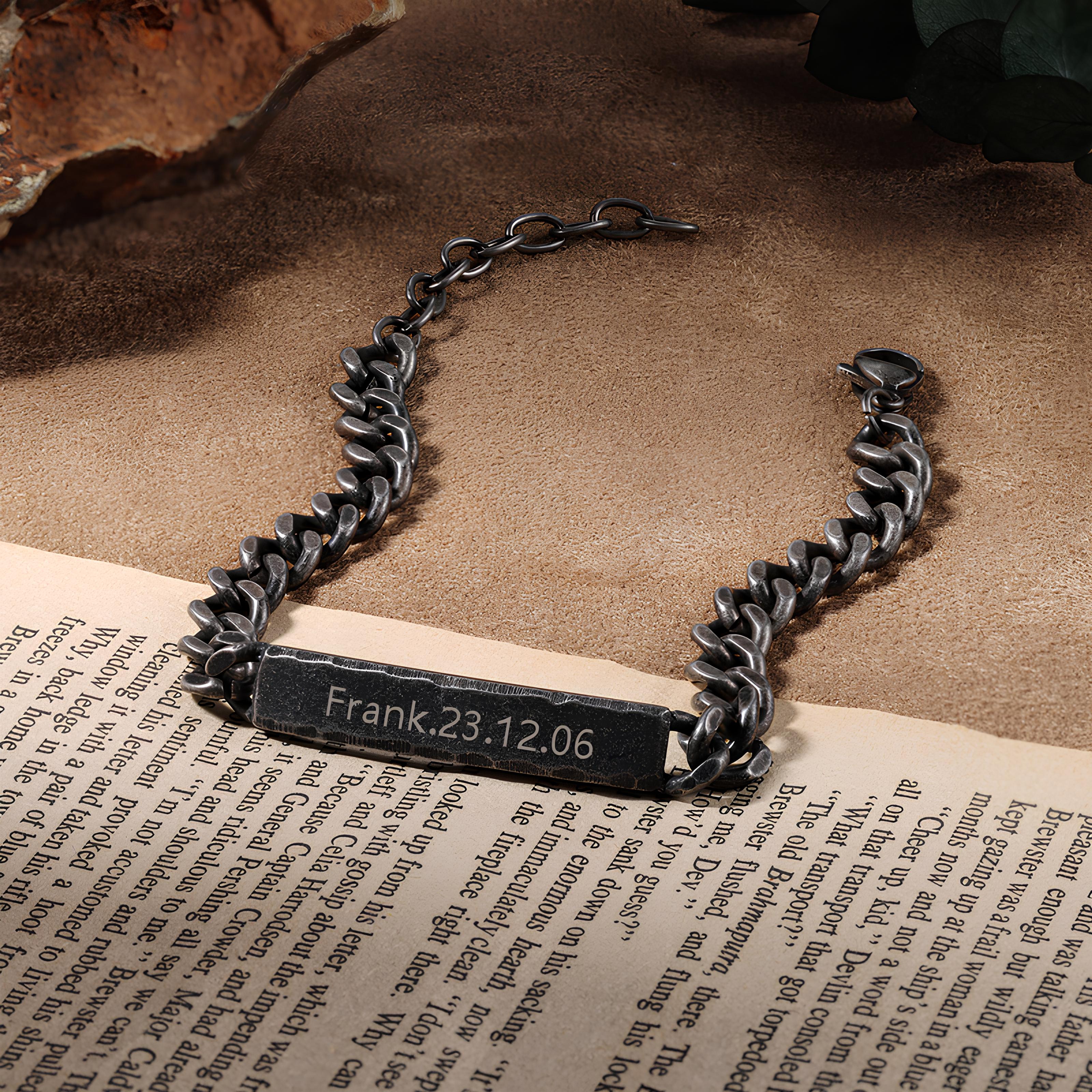 Custom Vintage ID Bracelet for Men