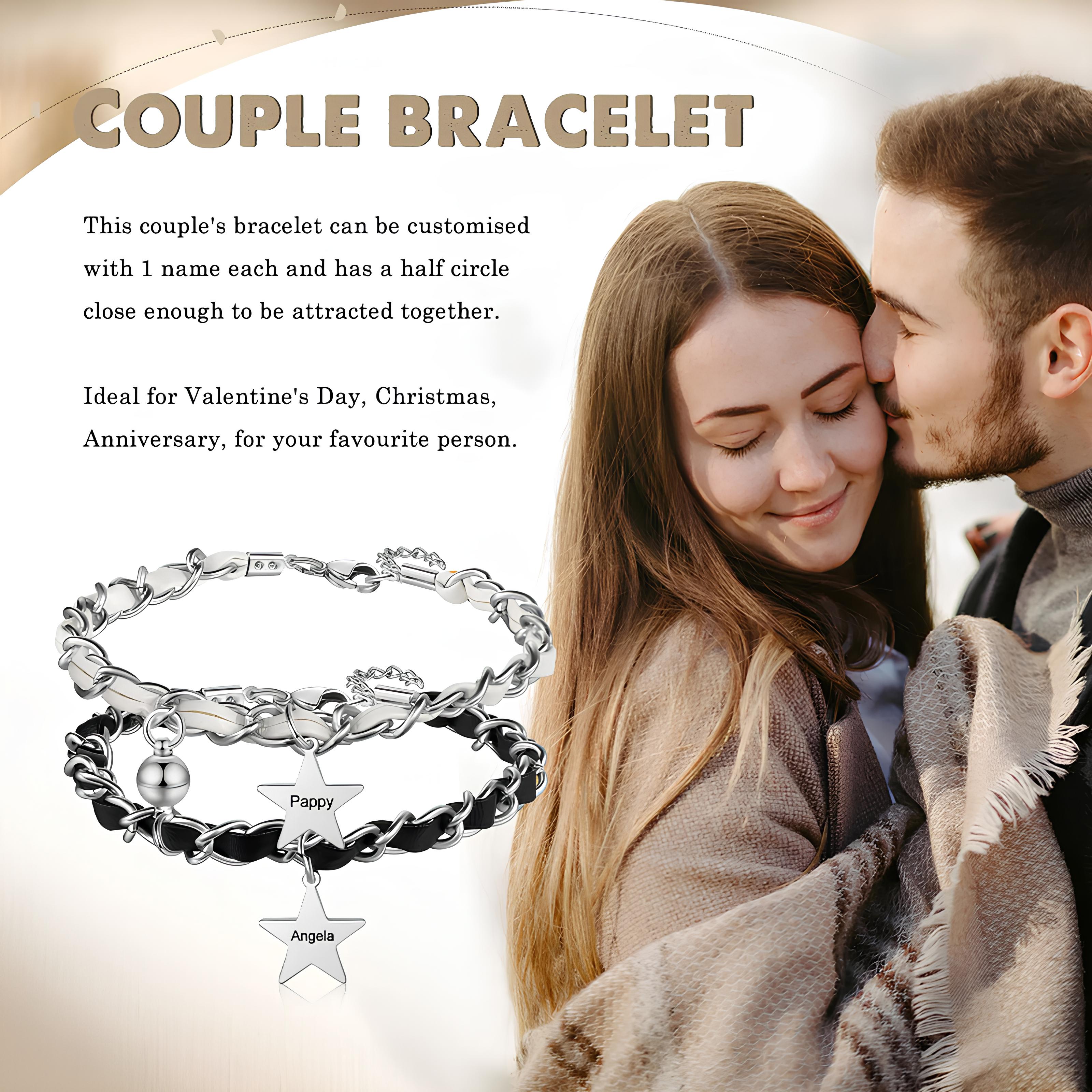 Couple Star Name Bracelet – Personalized Matching Set