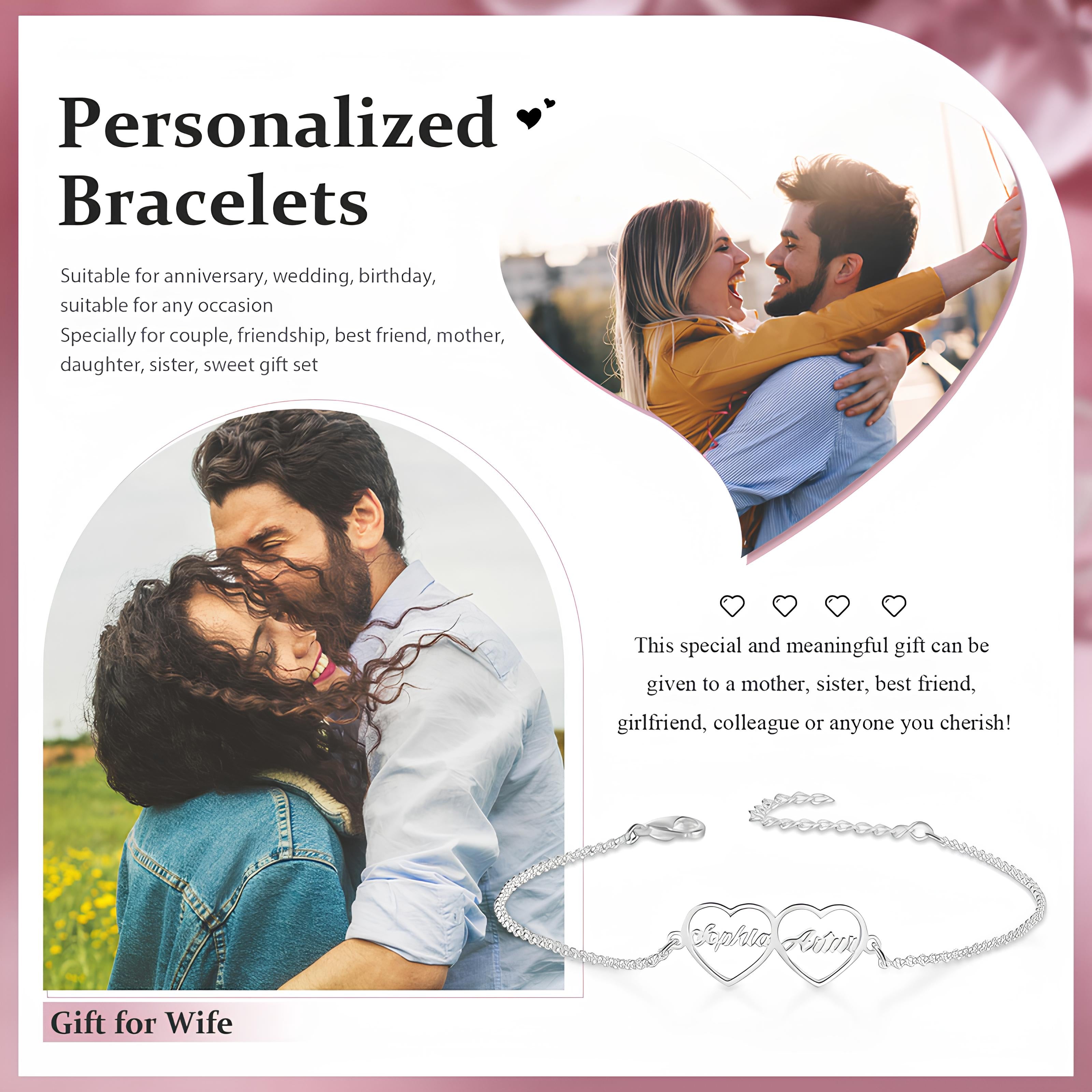 Custom Heart Name Bracelet
