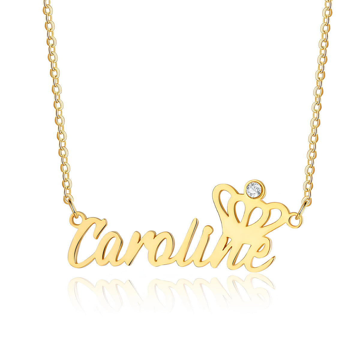 Name Necklace with Crown – Personalize Your Royal Jewelry Today