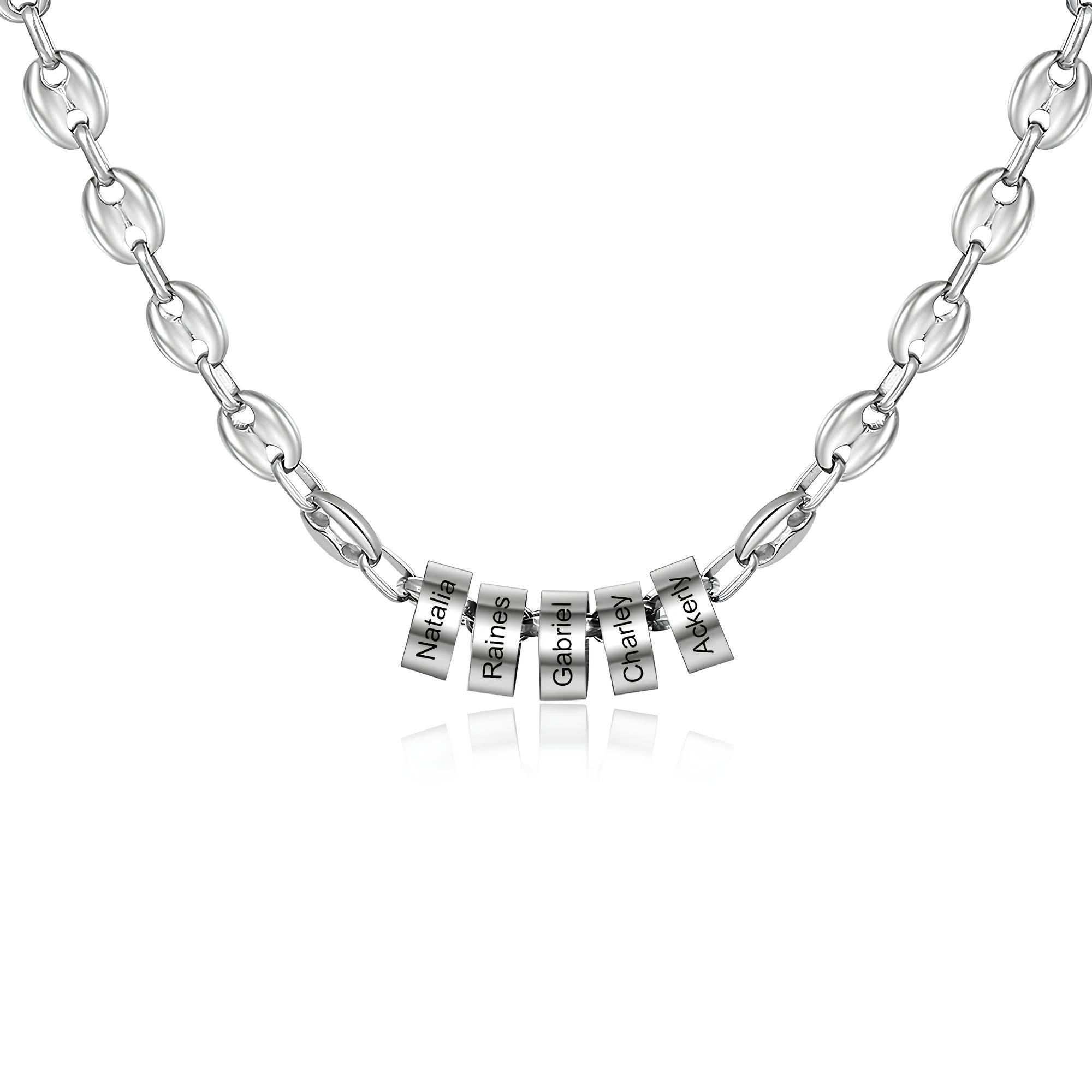 Custom Name Bead Necklace for Men