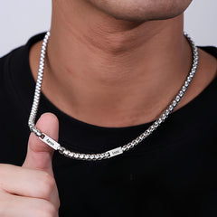 Engraved Men Necklace Curb Chain
