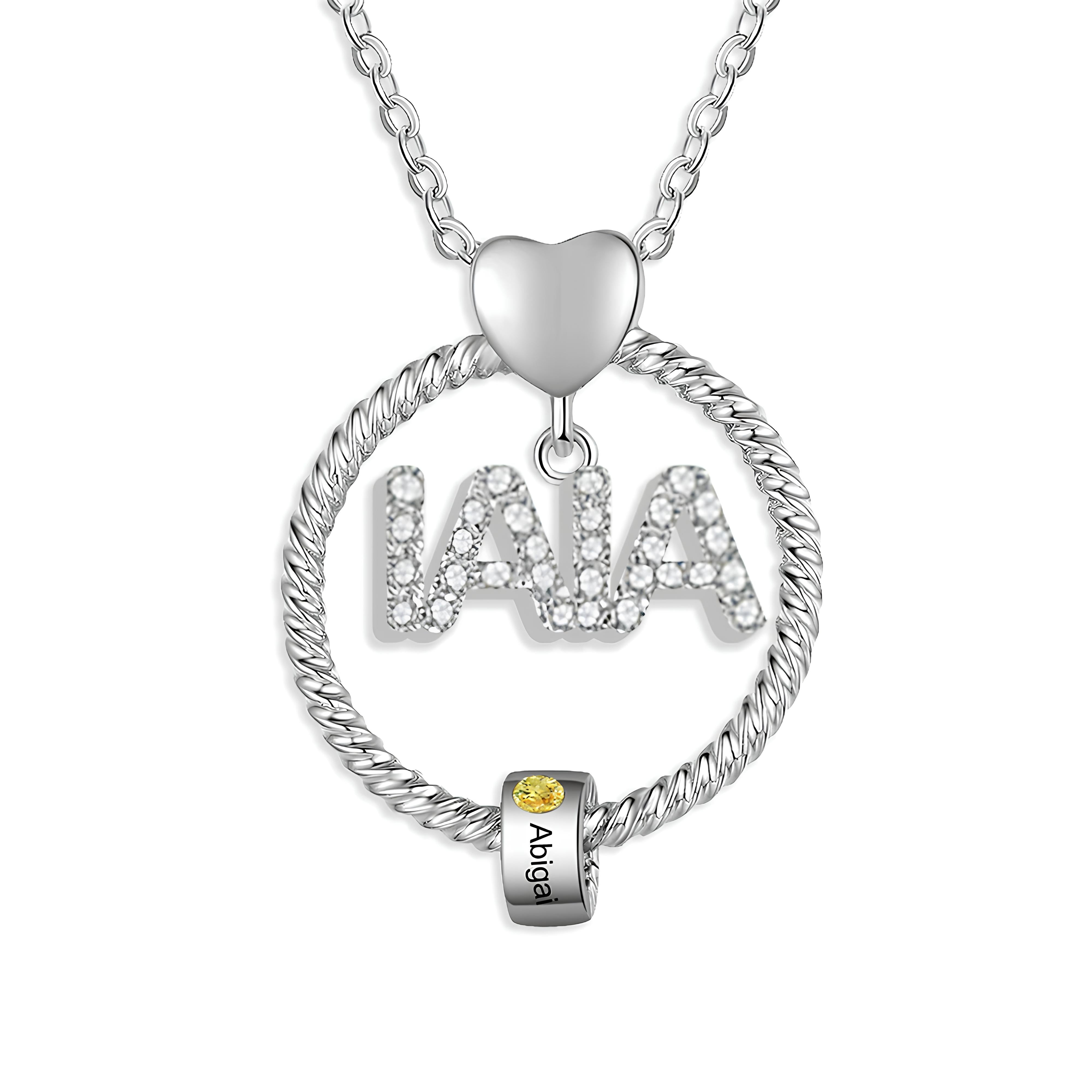 Custom Birthstone Necklace for Mom or Grandma