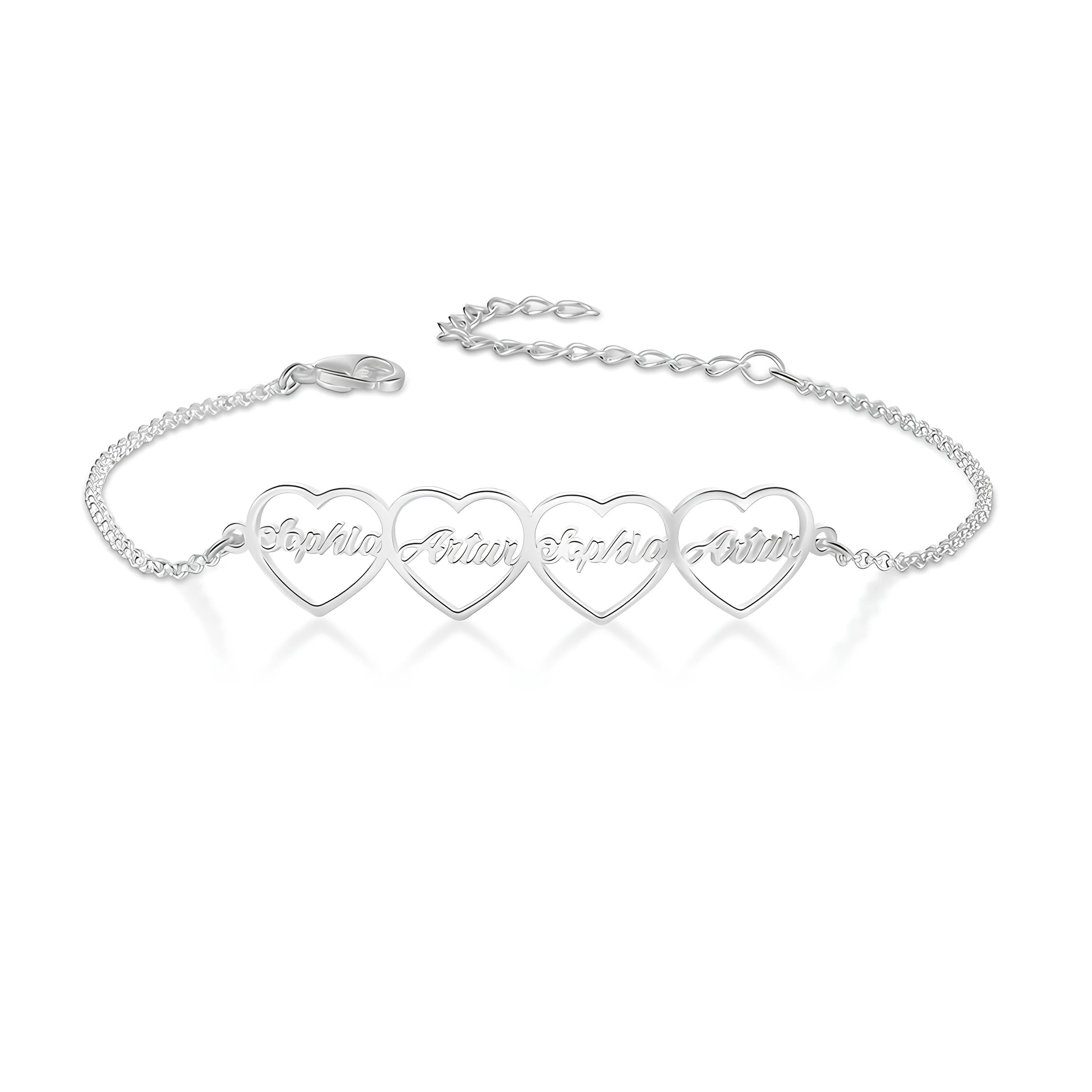 Custom Heart Name Bracelet