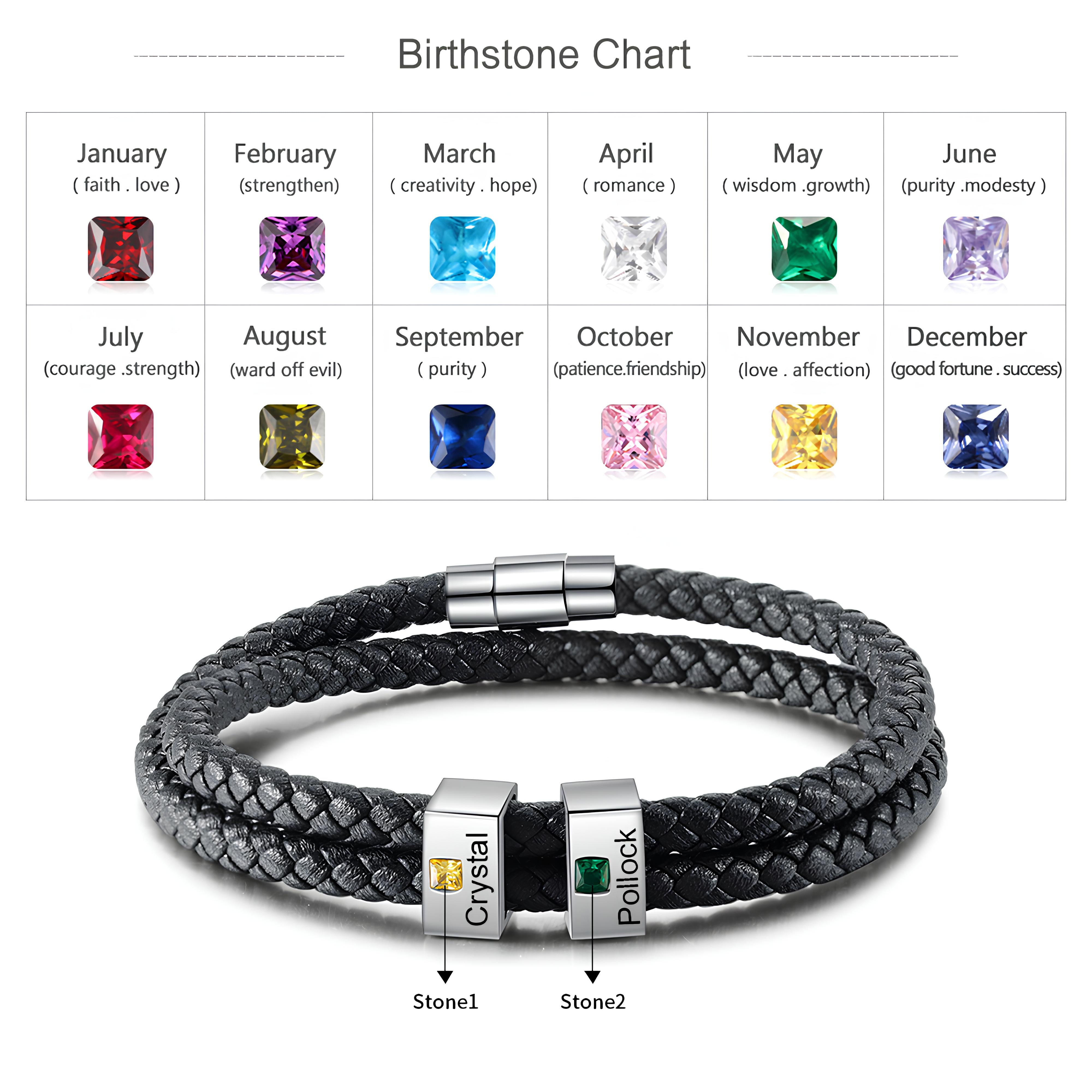 Mens Birthstone Bracelet