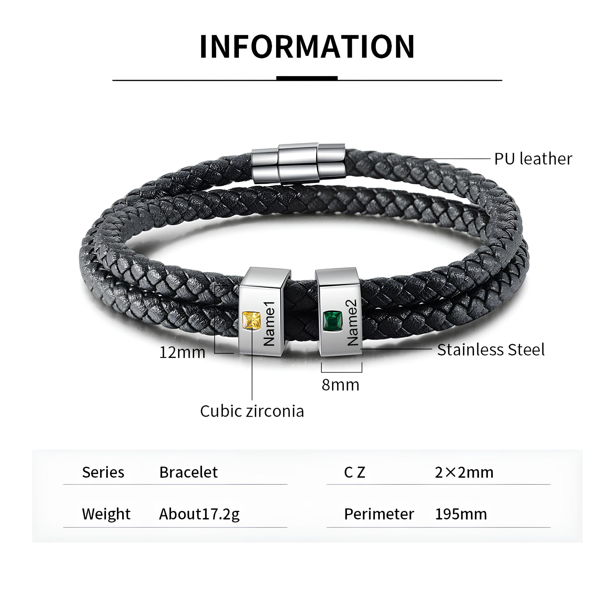Mens Birthstone Bracelet
