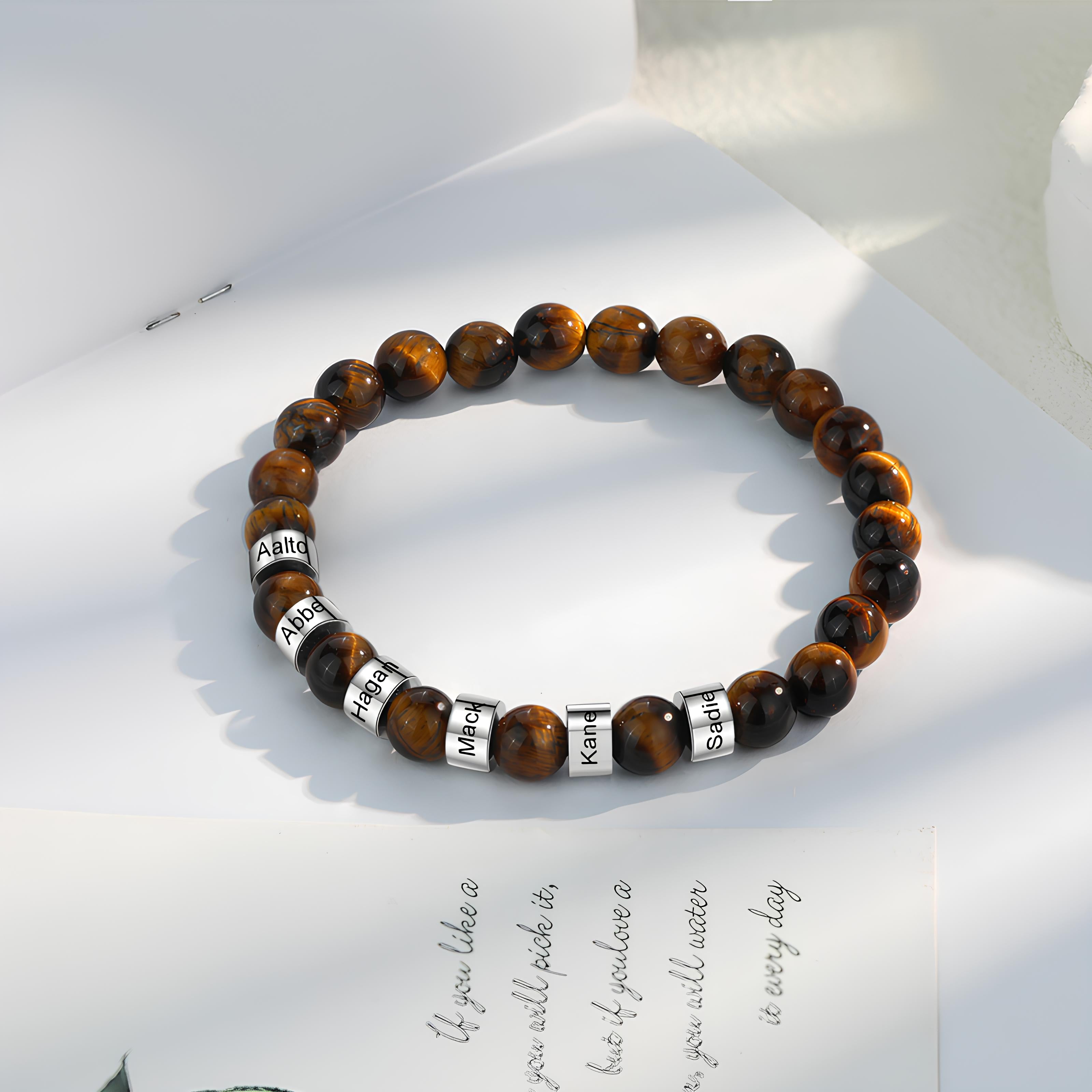 Custom Tiger Eye Bead Bracelet
