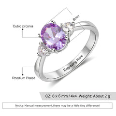 Engraved Birthstone Ring