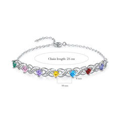 Custom Birthstone Infinity Name Bracelet