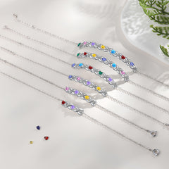 Custom Birthstone Infinity Name Bracelet