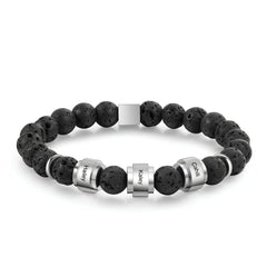 Custom Engraved Lava Stone Name Bracelet