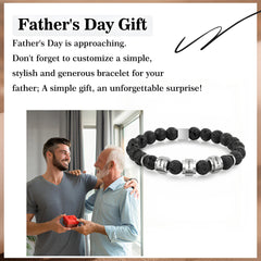 Custom Engraved Lava Stone Name Bracelet