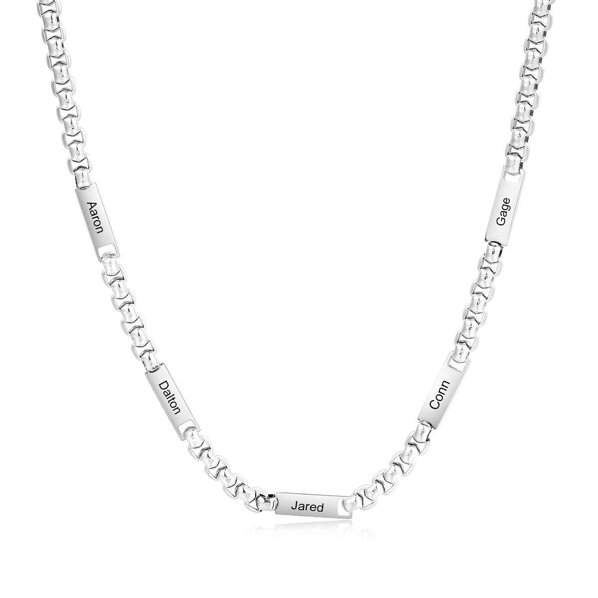 Engraved Men Necklace Curb Chain