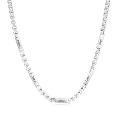 Engraved Men Necklace Curb Chain
