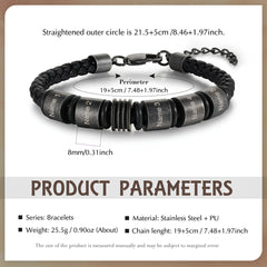 Custom Name Braided Leather Bracelet for Men