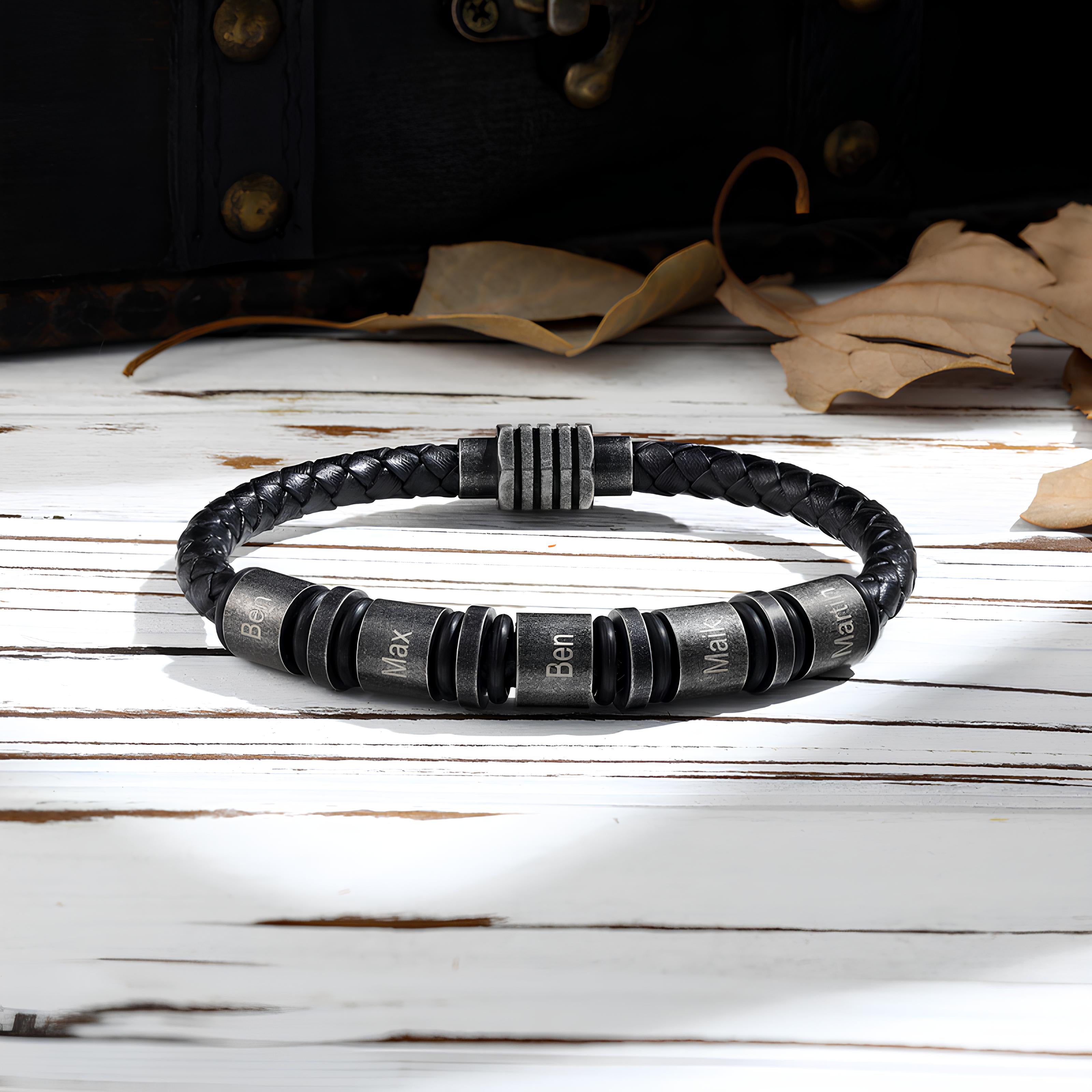 Custom Vintage Name Bracelet for Men