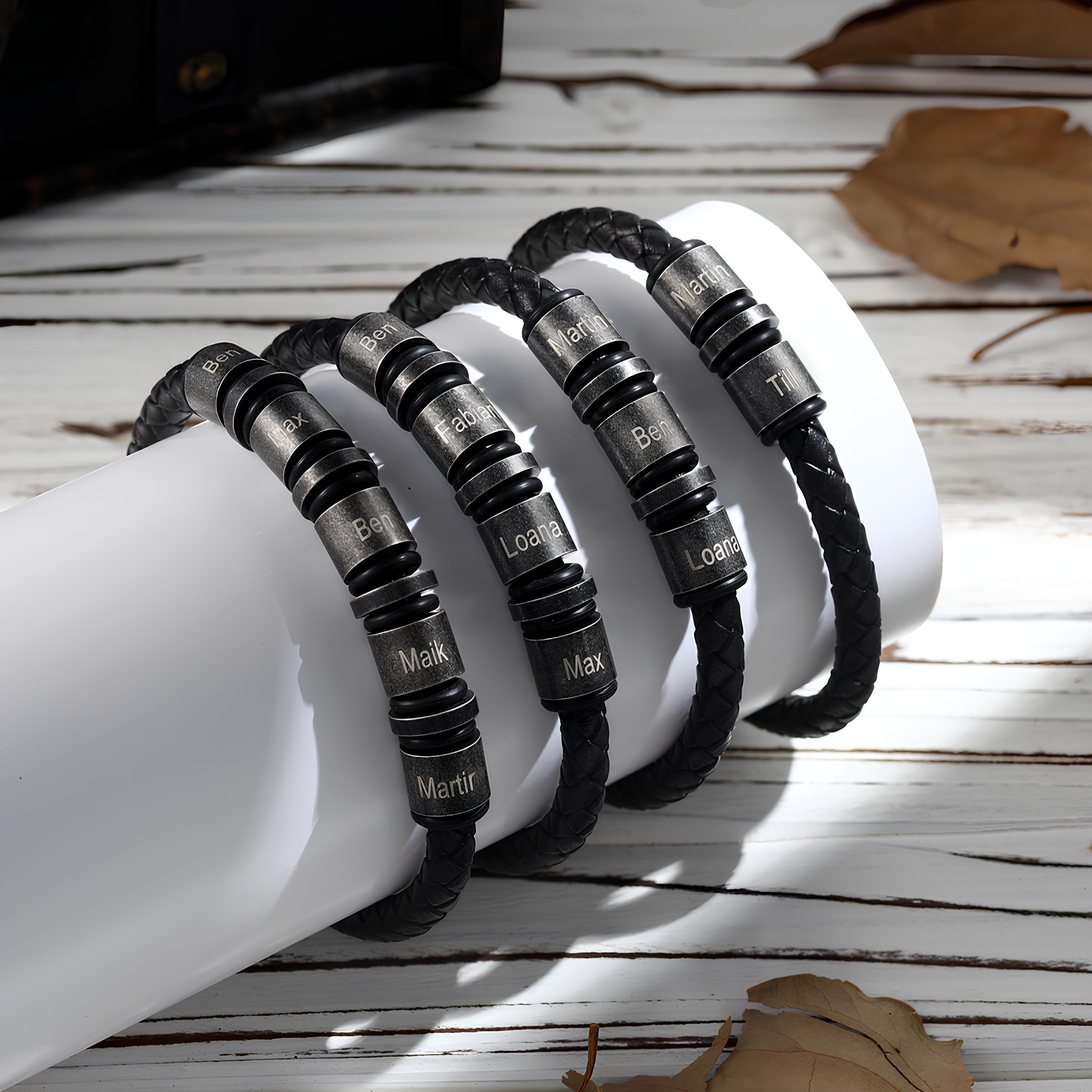 Custom Vintage Name Bracelet for Men