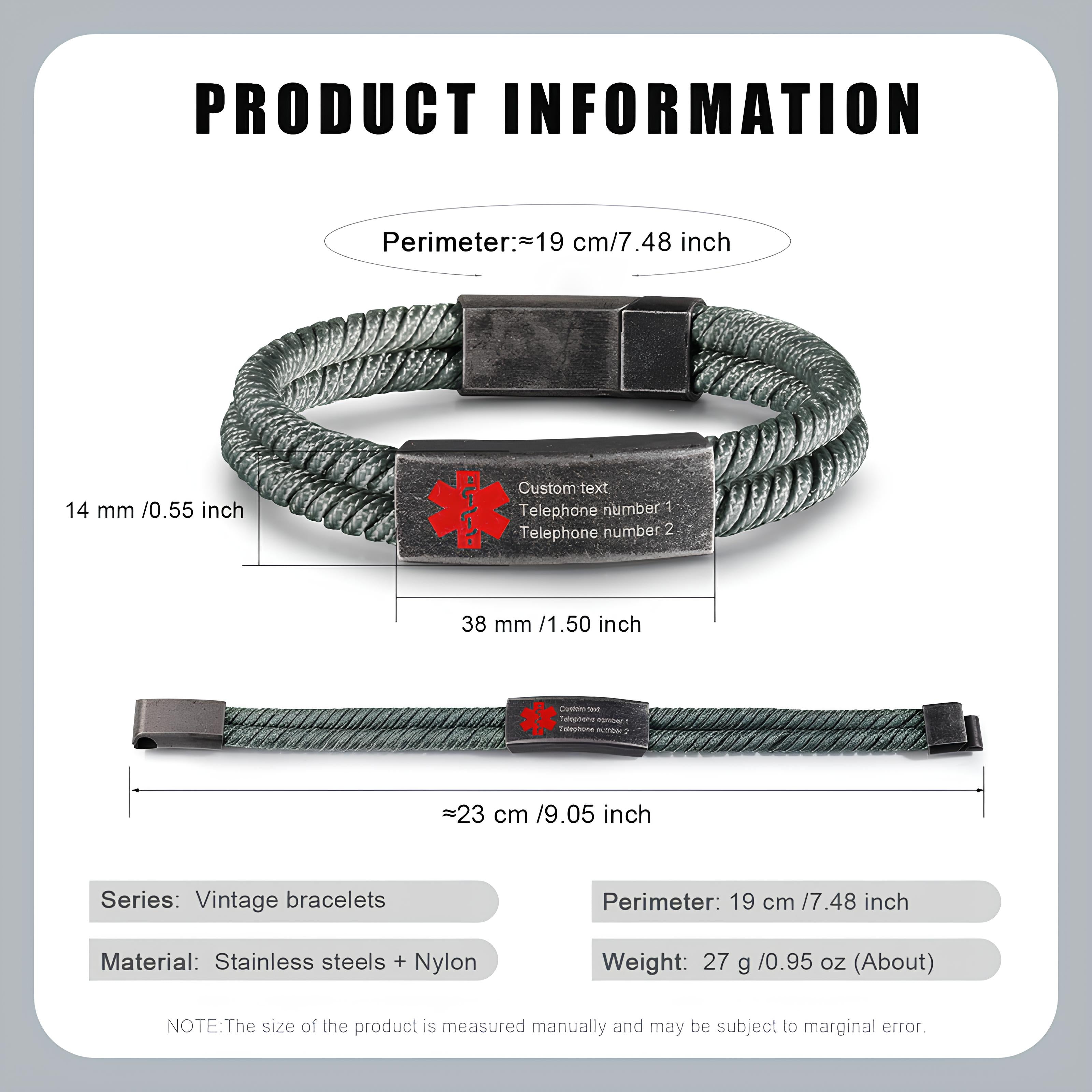 Rope Chain - Medical Alert Bracelet