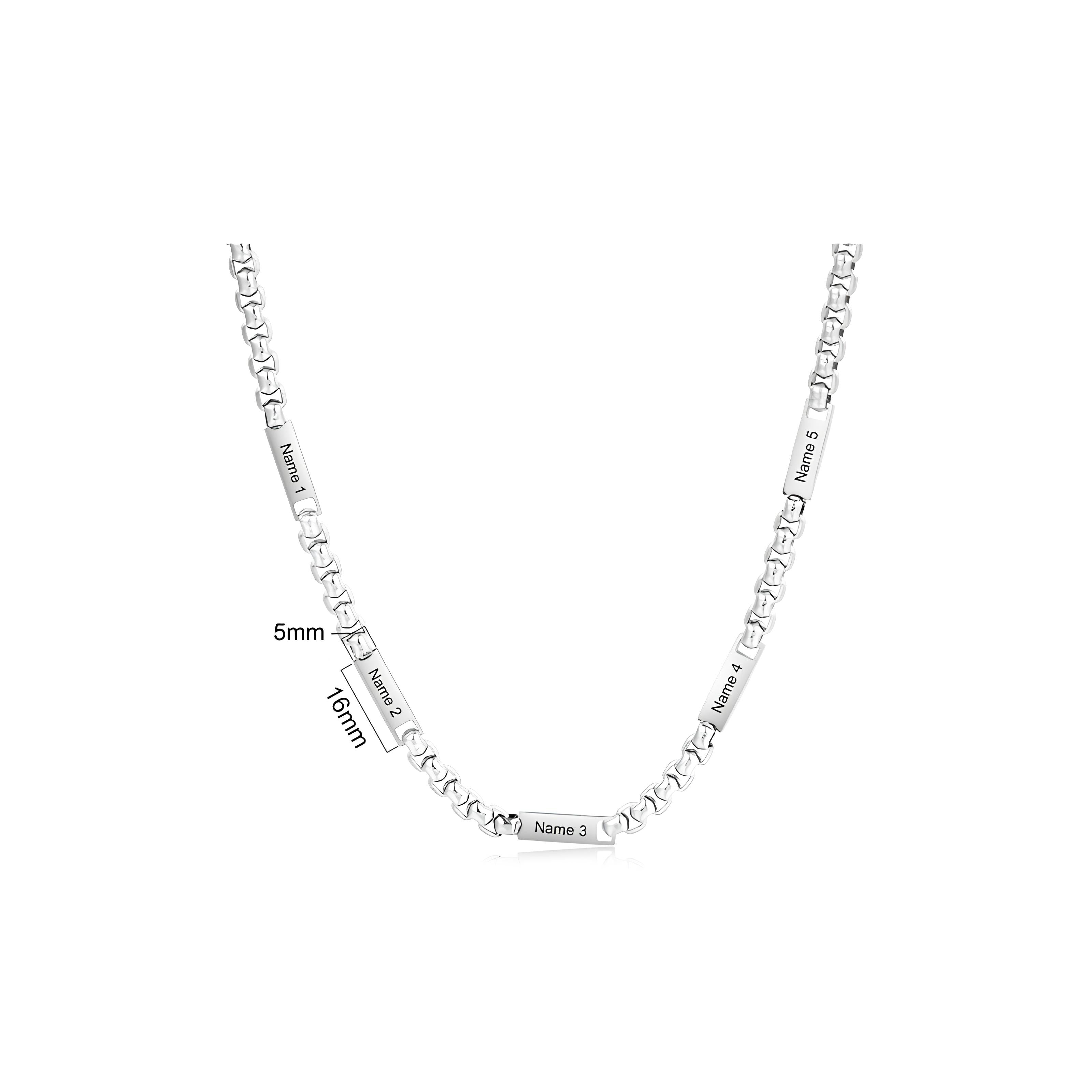 Engraved Men Necklace Curb Chain