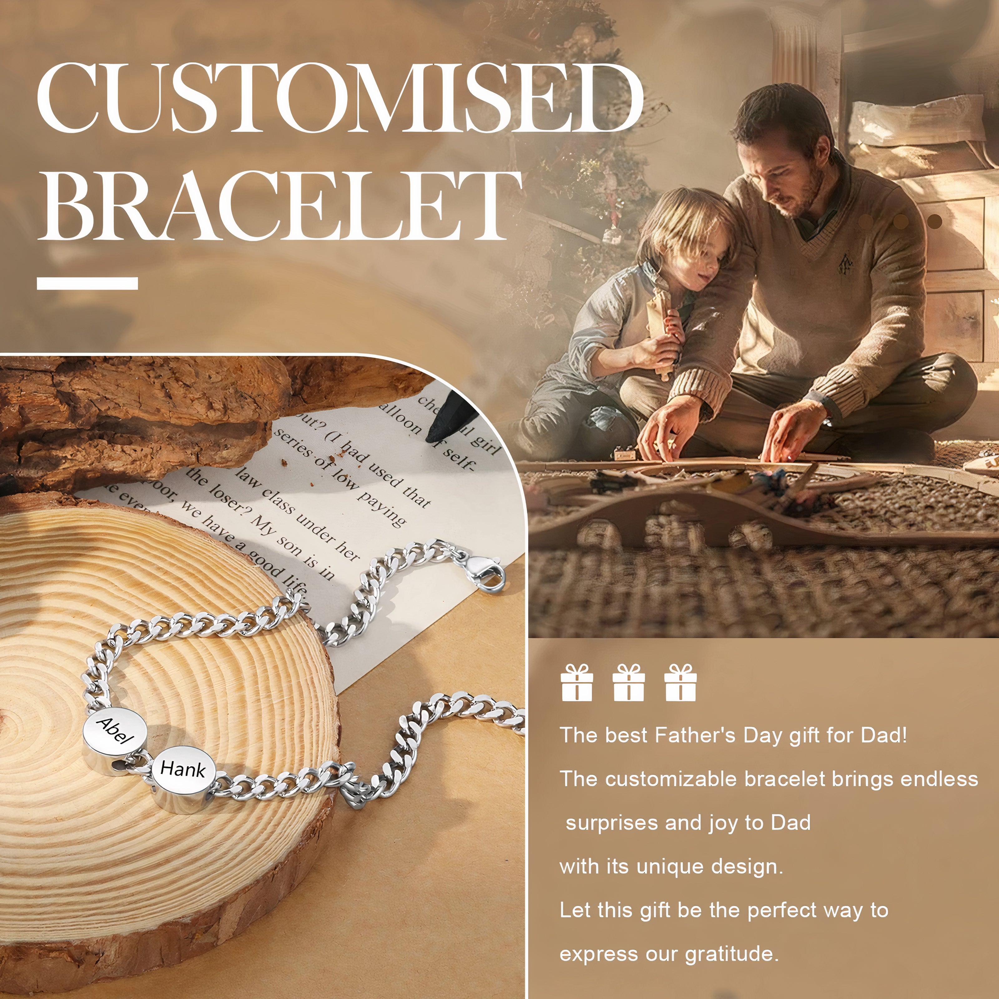 Engraved Circle Tag Bracelet
