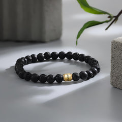 Custom Beaded Bracelet with Gold Charms