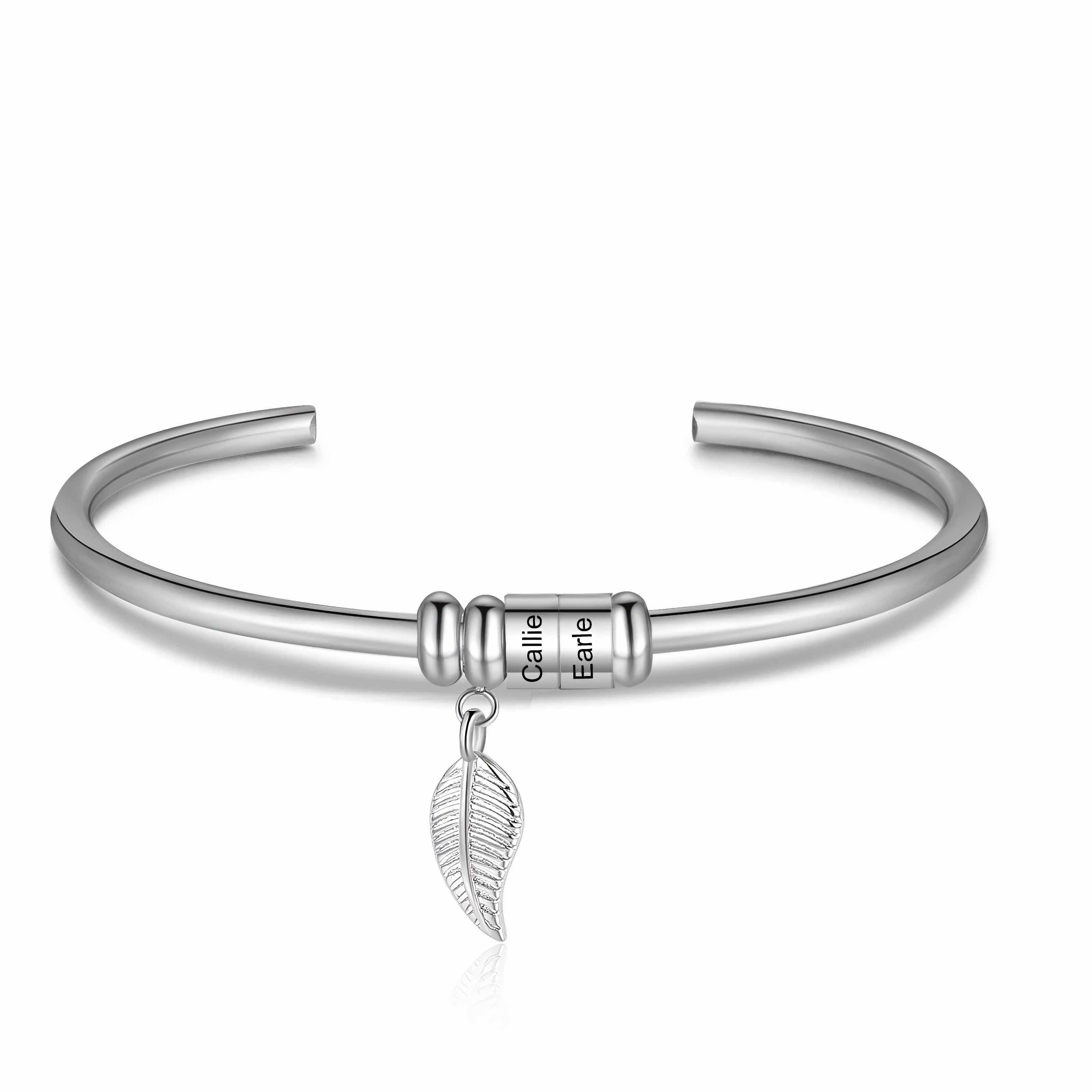 Engraved Charm Bangle – Customizable with 1-8 Charms – Manor