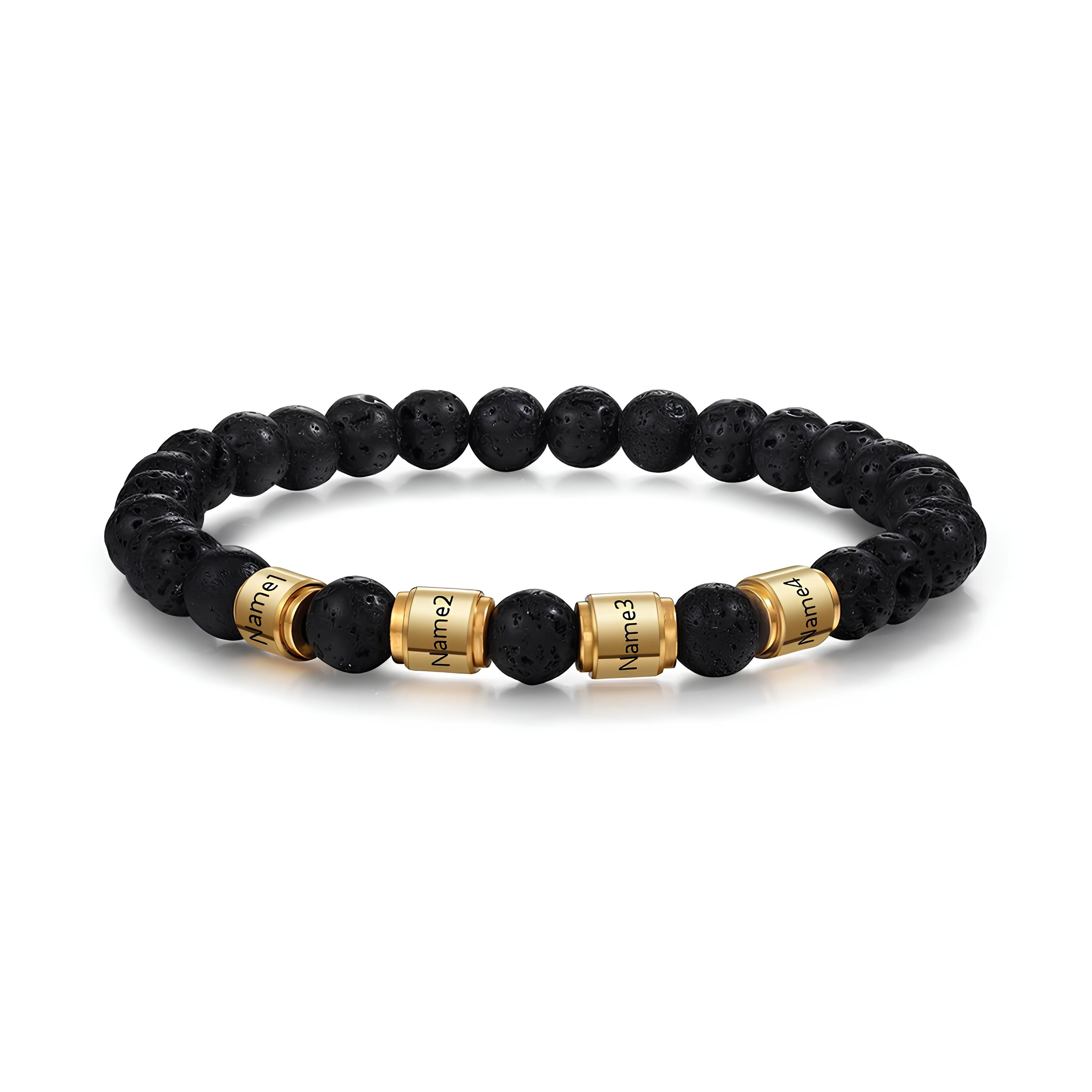Custom Beaded Bracelet with Gold Charms