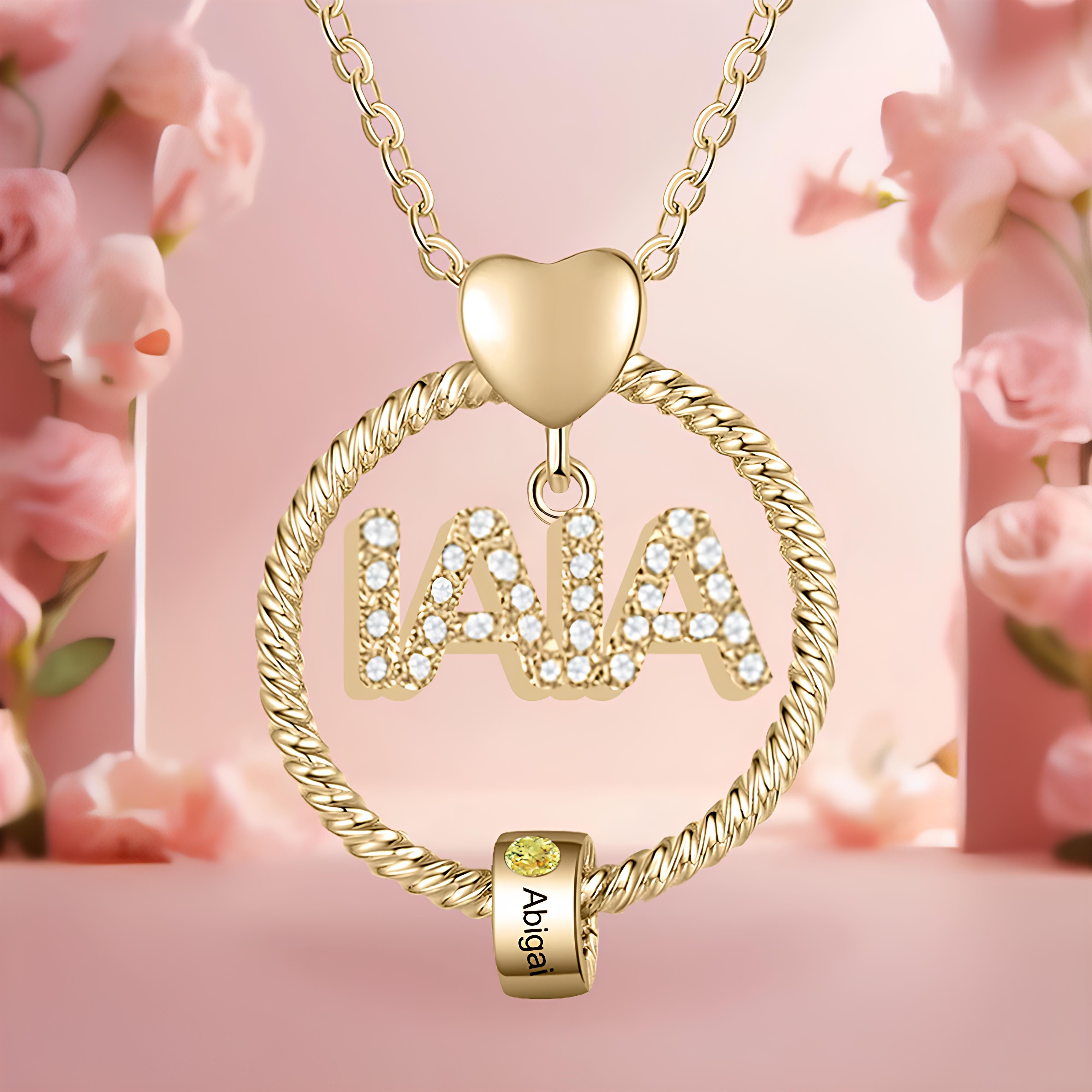 Custom Birthstone Necklace for Mom or Grandma